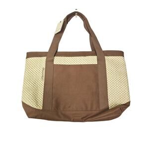 NEW Picnic At Ascot Insulated Cooler Bag Woven Brown Tote Beach Park Casual